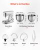Stand Mixer, 4.2 L+5.7 L Electric Kitchen Mixer, 1500W Dough-Mixer, 10 Speeds Tilt-head Food-Mixer with Stainless Steel Bowls, Dough Hook, Whisk,