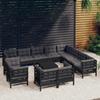 Day and Night - Day and Night Garden Furniture 13 Pieces with Black Cushions Solid Pine Wood