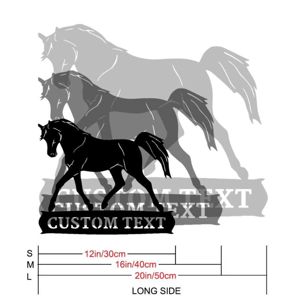 

Unique Tailored Horse Silhouette Metal Wall Sculpture Custom Rustic Home Garden Decor Durable Animal Lovers 30cm