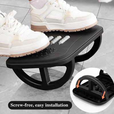 Apoio para os pés sob a mesa com rolo de massagem, resistente, portátil, para homens e mulheres, alívio da dor nos pés, ergonômico, para escritório em casa, trabalho, balanço, banco para os pés