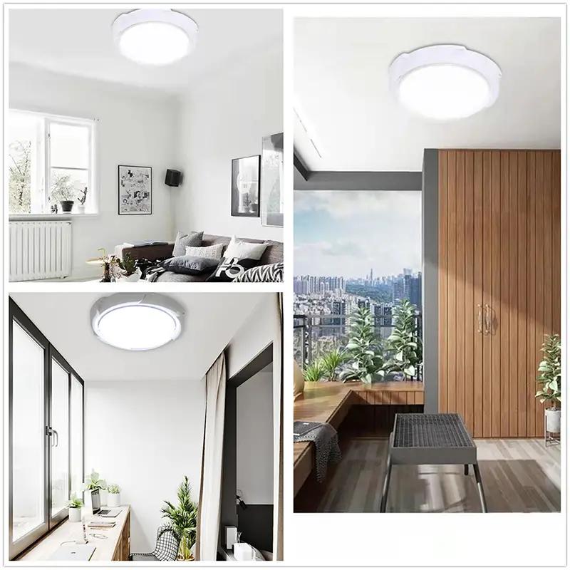 LED Solar Lights Indoor/Solar Lights Outdoor Waterproof Solar Shed Lights Solar Porch Ceiling Light with Remote Control 3 Colors