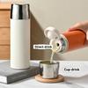 Stainless Steel Ceramic Liner Vacuum Tea Tumbler 500ml Dual Drinking Modes Leakproof Thermal Flask for Hot Cold Drinks Portable