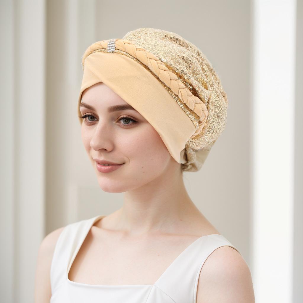 JYL TS DIY Пограничная Новая Шапка-Тюрбан с Золотой Нитью, Плетением, Широкополая Шляпа khaki_ испанские кармин