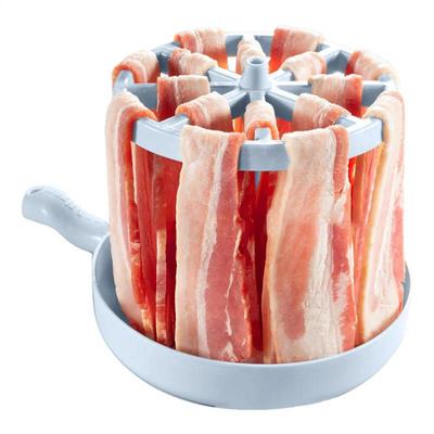 Cozinheiro de Bacon para Micro-ondas Prático Bandeja de Prato de Bacon para Micro-ondas Coletor de Gordura de Bacon Ferramentas de Preparo de Refeições Gadget para Cozinha de Dormitório Ferramentas para Refeições