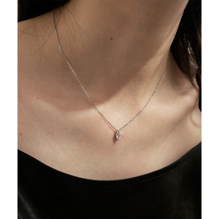 S925 Sterling Silver Marquise Zirconia Pendant Necklace for Women