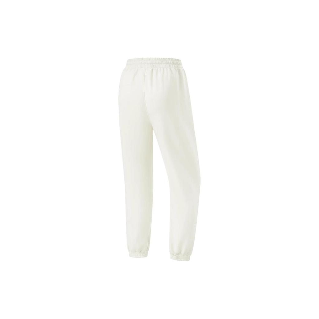 Li Ning Fitness Series Solid Color Drawstring Loose Knit Sports Pants Women Bottoms Silver-Birch-Gray AKLU482-1