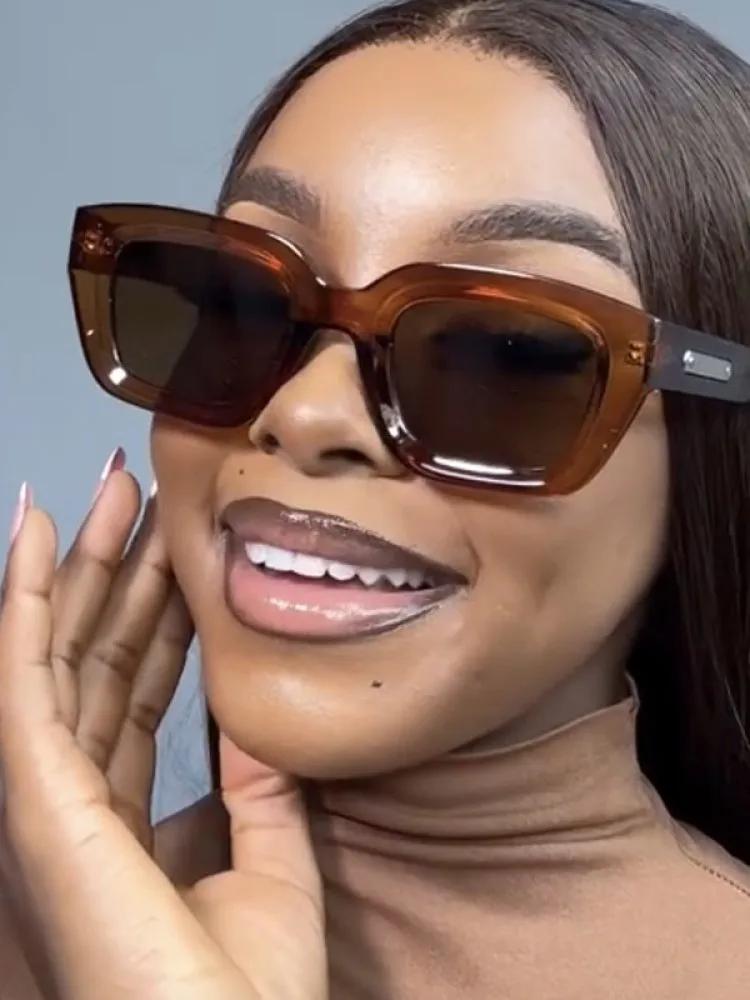 Retro Ins Square Sunglasses Women Fashion Cat Eye Sun Glasses Female Personalized Eyewear Shadow Gafas De Sol