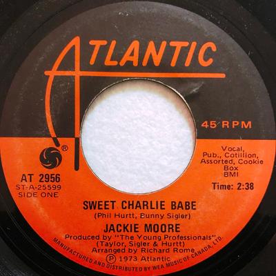7inch Record JACKIE MOORE - Sweet Charlie Babe AT2956 Atlantic 1973 Canada Soul/Funk Used