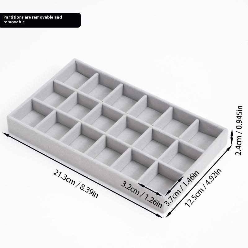 Sametová šperkovnice Náušnice Náhrdelník Prsten Náramek Stojan na vystavení šperků Zlatý podnos na šperky