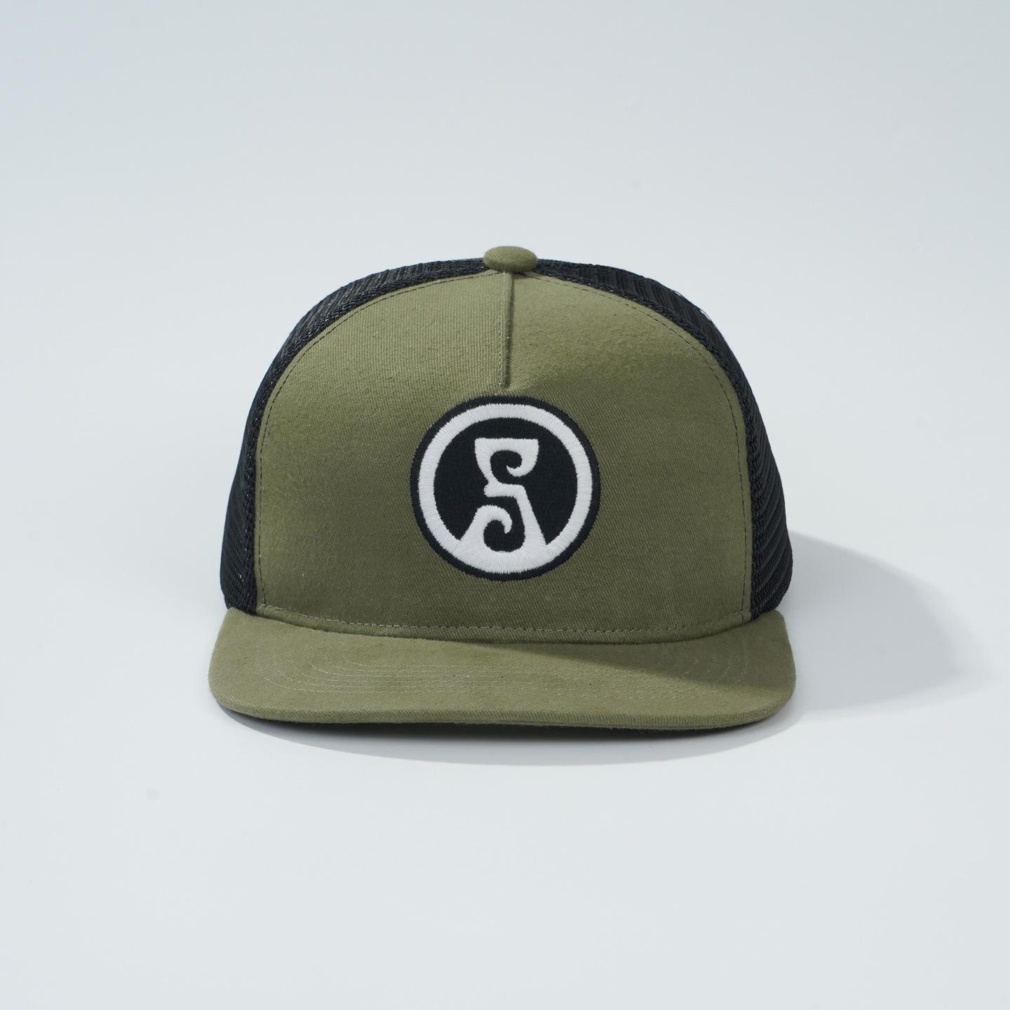 Trucker Hat Outdoor Daily Casual Baseball Cap Sun Protection Baseball Cap Embroidered Patchwork Mesh Hat зелёный