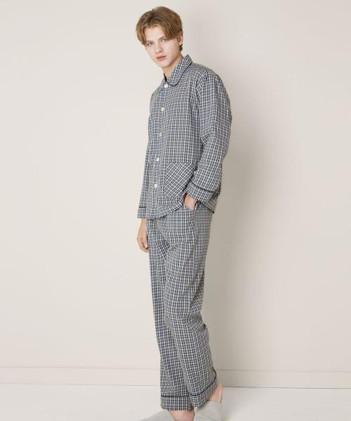 [BYC] Brushed Cotton Unisex Pajama Set Blue [Shipped from Korea] 100% Authentic