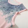 Men's Plus Size Tie-Dye Gradient 2-Piece Set, Waffle Knit Tank Top & Shorts (5XL-11XL)