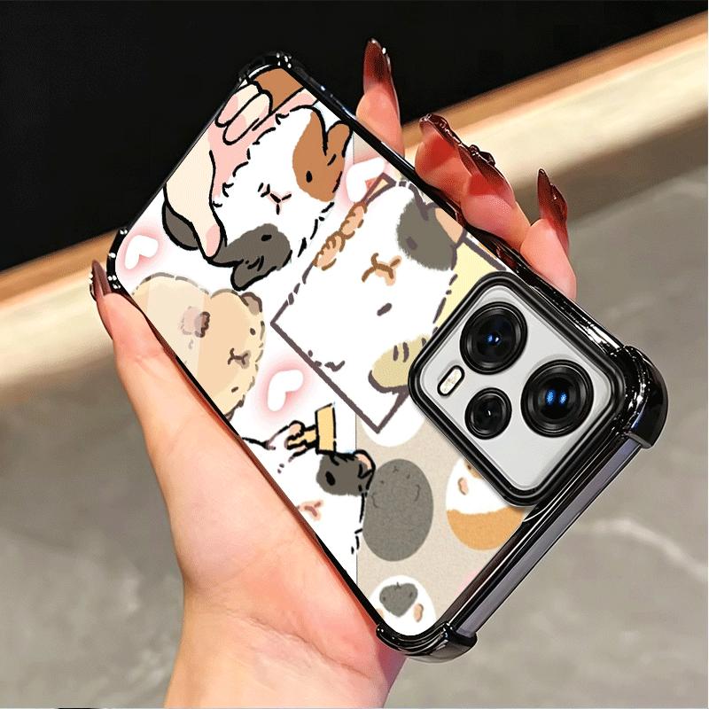 Cartoon Cute Hamster Plating Phone Case For Xiaomi Poco X5 X6 X7 X8 Pro Max F8 Ultra F7 M8 M7 M5S Redmi 15C 15 14C 13C 13 X3 12C