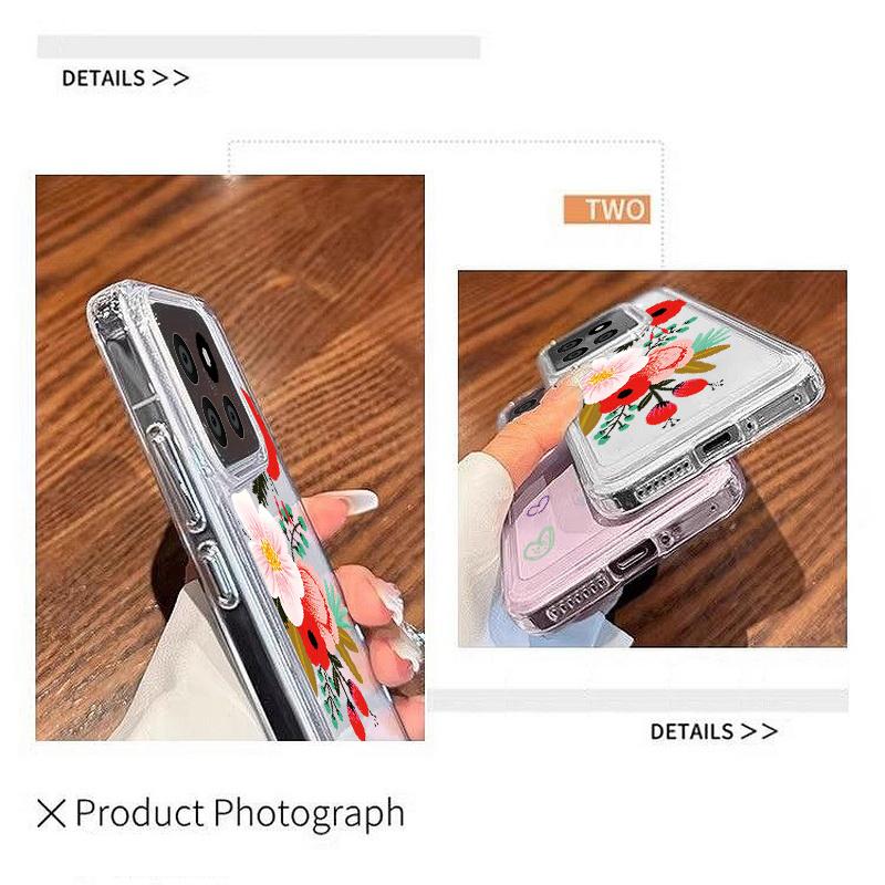Pro Xiaomi 13t 11t Poco X6 X5 Redmi Note 13 12 11 10 Pro Nárazuvzdorný Květinový Barevný Kreslený Láska Srdce Silikonový Průhledný Tenký Kryt