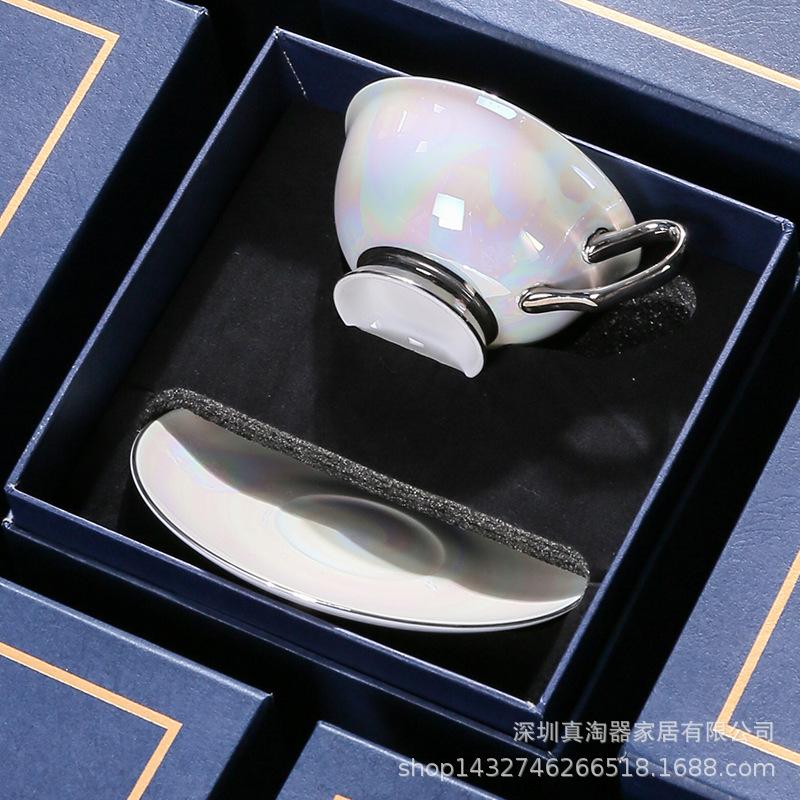 High-end Exquisite Bone China Coffee Cups for Couples Golden Galaxy Souvenir Afternoon Tea Tea Set Ceramic and Ceramic Tableware