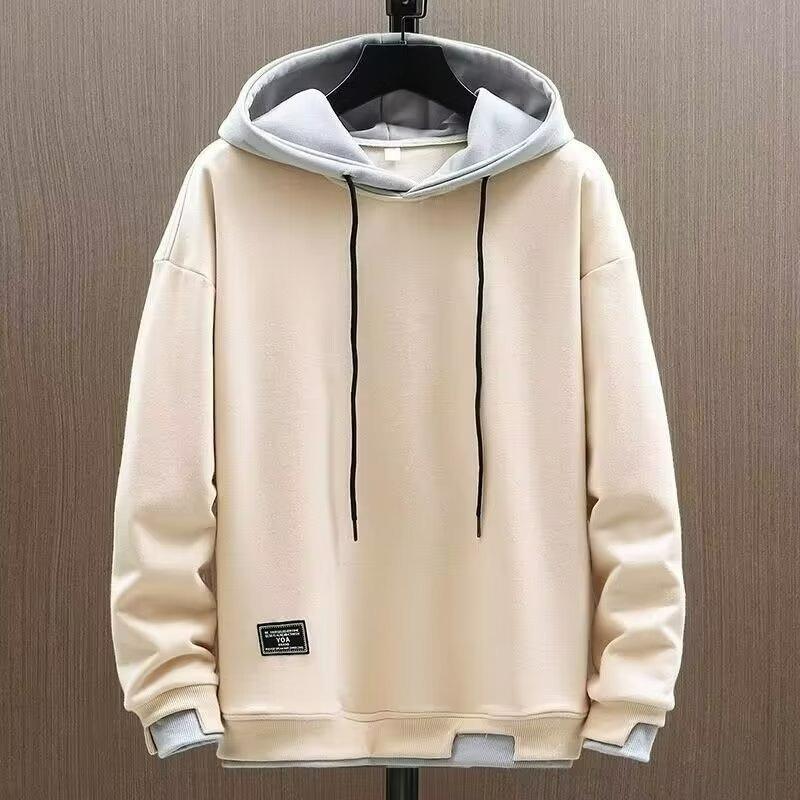 Fake Two-piece Loose Sweater Men's Trend Men's Autumn and Winter Loose Hooded Jacket