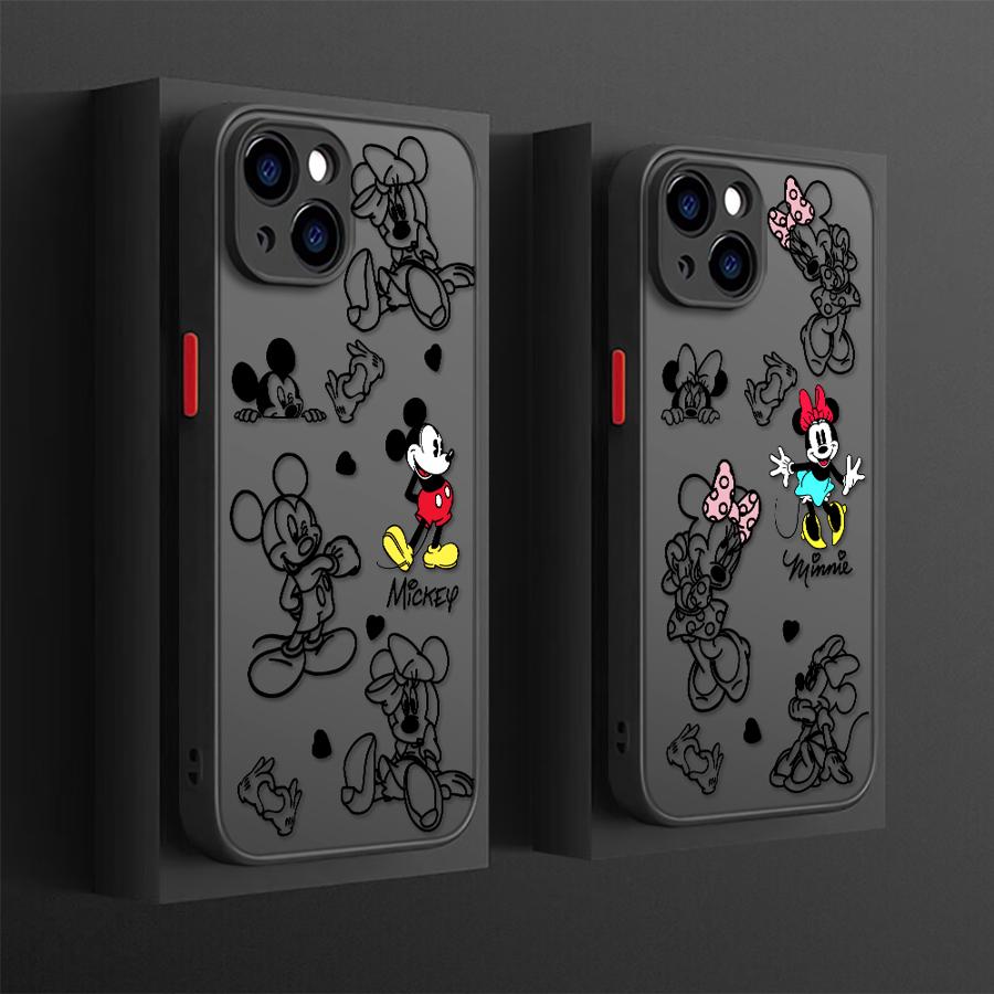 Back Phone Cover Case for iPhone 17 Pro Max 11 12 16 Plus 17e Air 7 8 SE 15 14 13 Mini XS XR Cute Mickey And Minnie