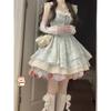 Sweet Spice Girl Pink Floral Dress Female Small Summer Beautiful Waist Fluffy Short Skirt College Style Cake Dress