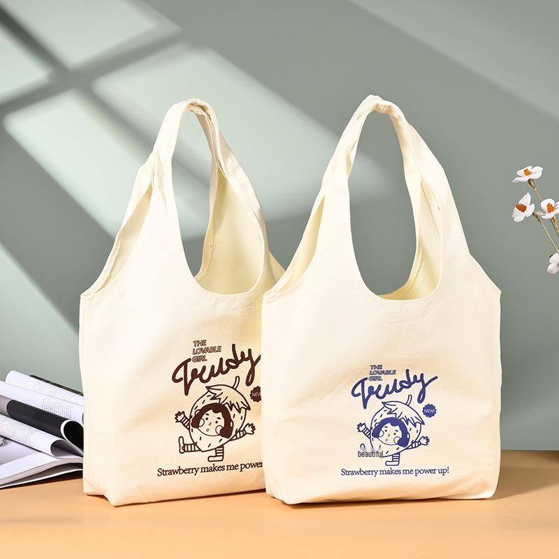 Customizable Cotton Canvas Tote with Logo - Eco-friendly, Single Shoulder Bag for Businesses and Schools