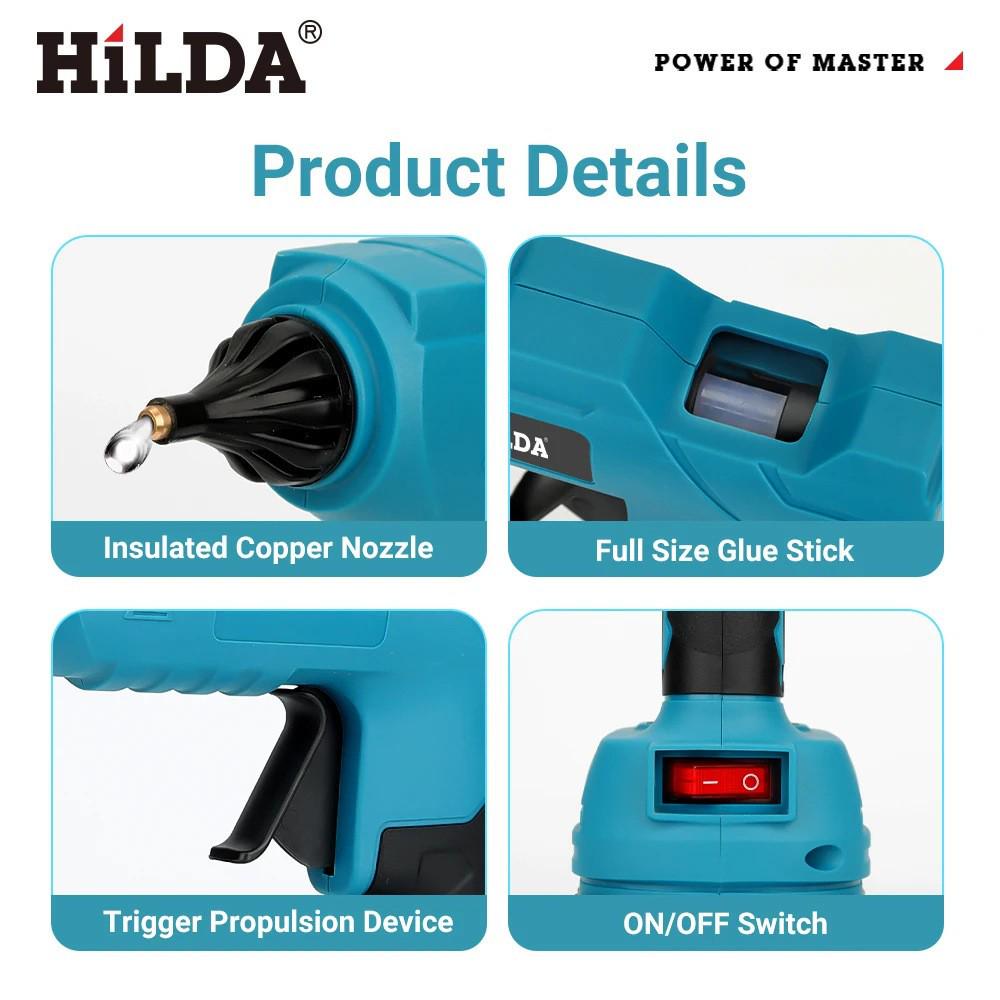 21V Cordless Rechargeable Hot Melt Glue Gun for DIY Projects