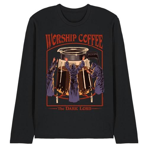 Steven Rhodes Unisex Adult Worship Coffee Long-Sleeved T-Shirt