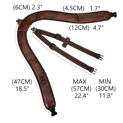 TOURBON Backpack Style Gun Sling, Double Shoulder Strap with Swivel, Adjustable Rifle Sling for Hunting and Shooting