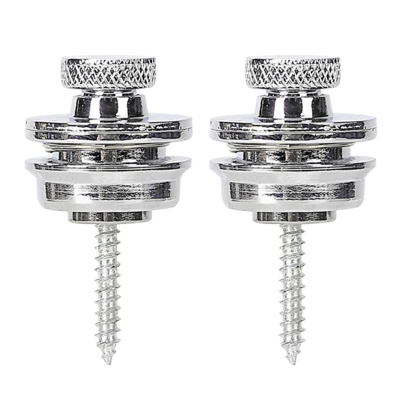 Pack of 2 Guitar Strap Locks Easy to Use Guitars Strap Buttons Metal Texture Bass Straps Locks Metal Guitar Pins