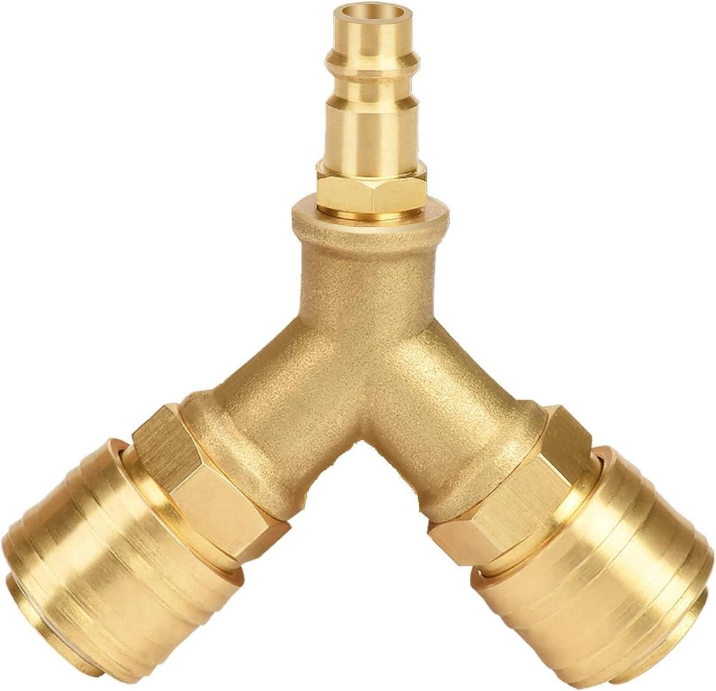 Air Hose 3 Way Connector with Erosion Resistant Material and Design