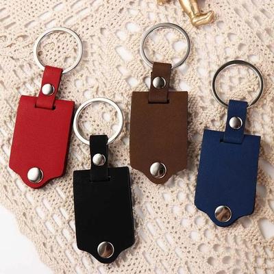 Metal Photo Frame PU Leather Metal Key Chains Fashion Car Key Ring  Valentine's Day
