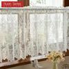 1 Stück Nuan Serie Französischer Retro Spitzen-Kurzvorhang, Rustikaler Stil, Leichter Voile-Vorhang für Wohnzimmer Küchenschrank Fenster Heimdekoration