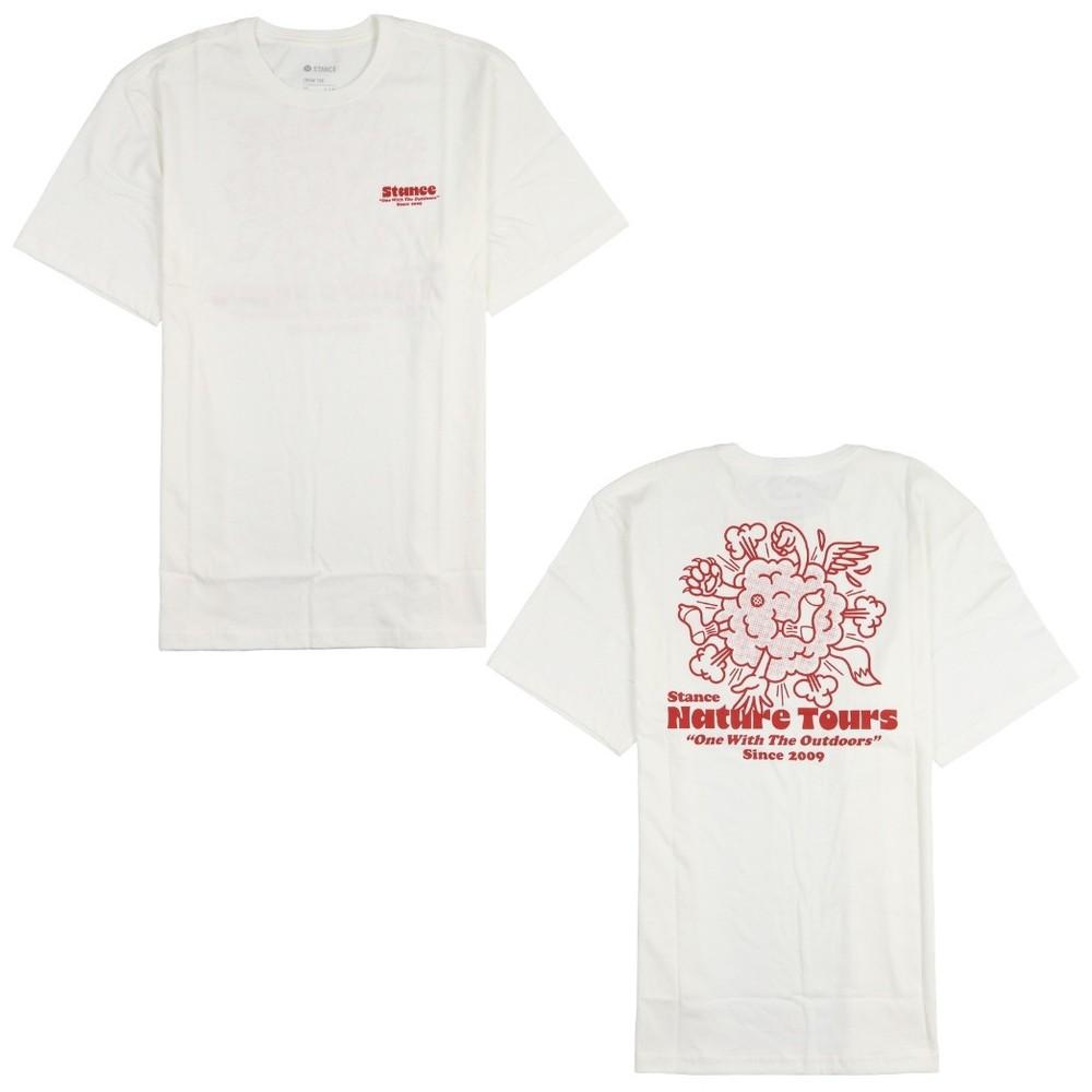 STANCE Outdoors Nature Tours T-Shirt sz L Large White Burgundy Unisex T-Shirt