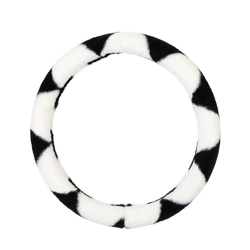 Winter Car Steering Wheel Cover Plush Warm Lint Fashion Cute Product Interior Accessories for Woman Girls Female Driver