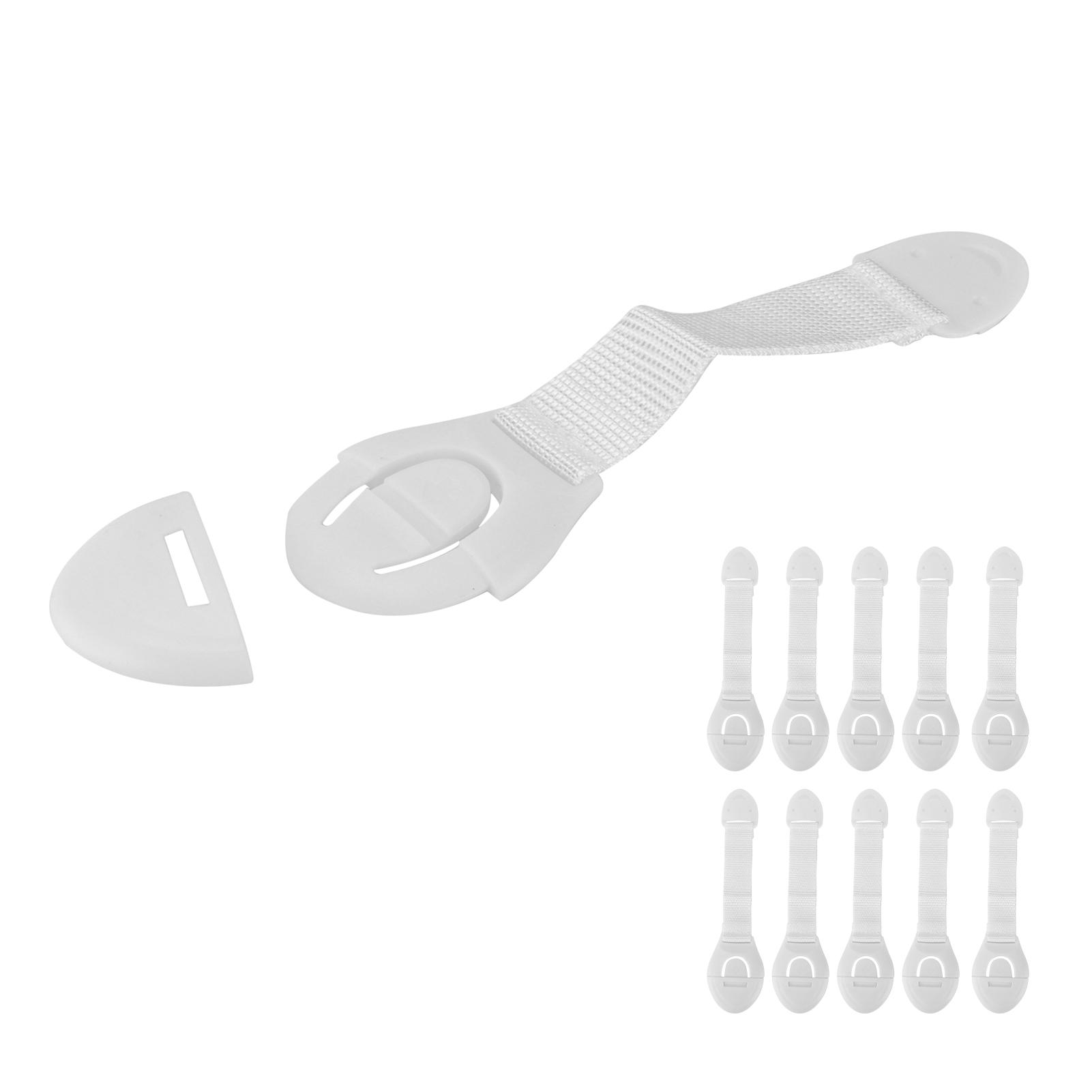 

Child Safety Strap Locks Strong Adhesive Adjustable Length Safety Locks for Refrigerator Toilet Cabinet Drawer Door