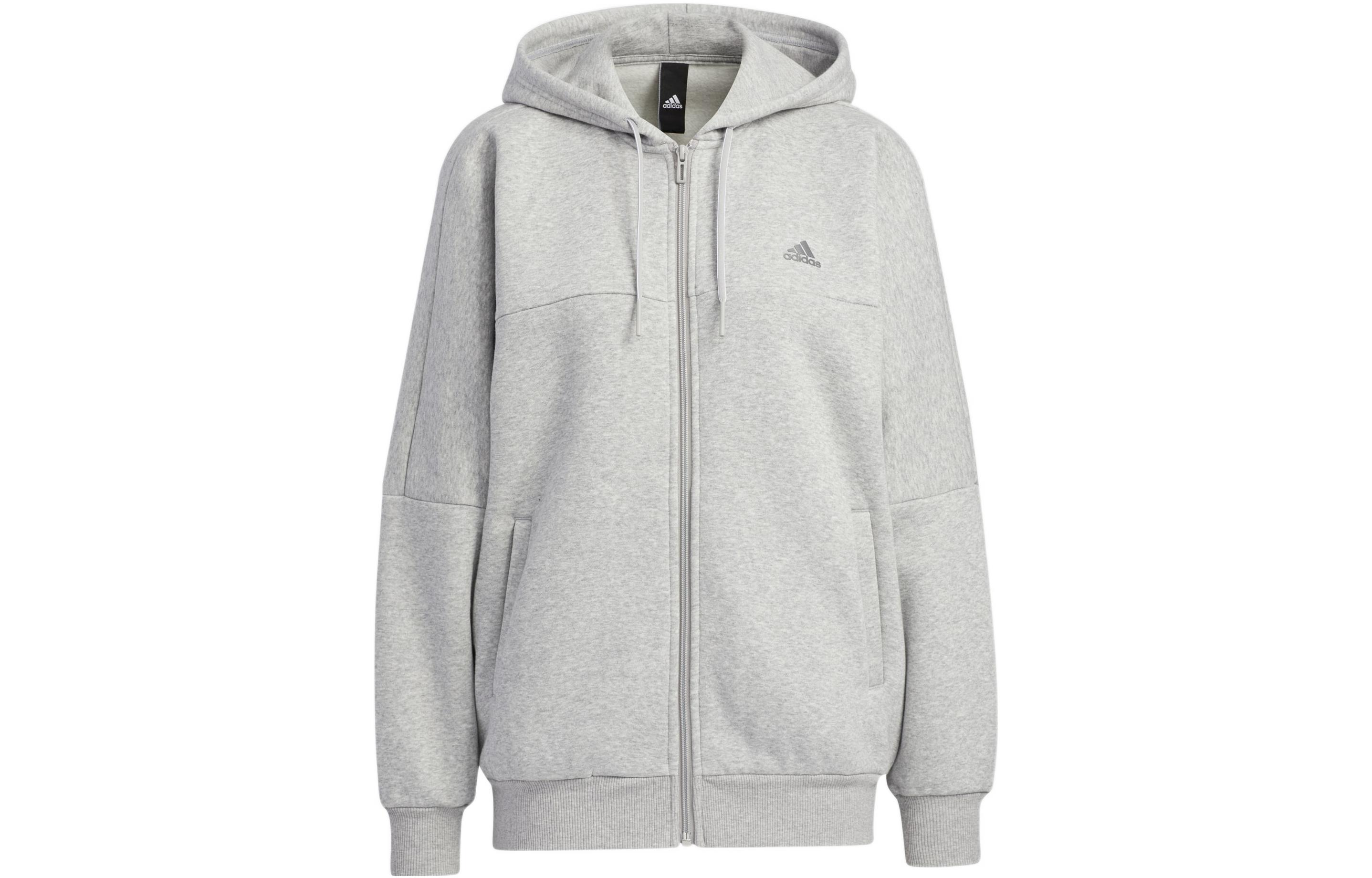 adidas Word FZ Women ss Zip-Up Hooded Jacket Gray HM2813 XS