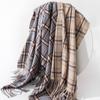 Korean Style Autumn and Winter Atmosphere Scarf for Women Autumn and Winter Thickened New Imitation Cashmere Retro Plaid Tassel Scarf for Women
