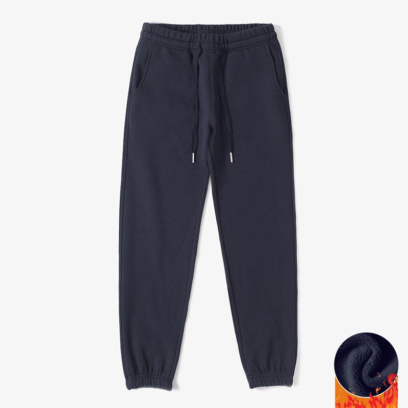 Spring Red Pure Cotton Casual Female Winter Fleece-Lined Track Pants