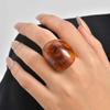 Vintage Geometric Amber Color Resin Chunky Wide Rings for Women, Exaggerated Large Ring, Punk Trendy Statement Jewelry Gift