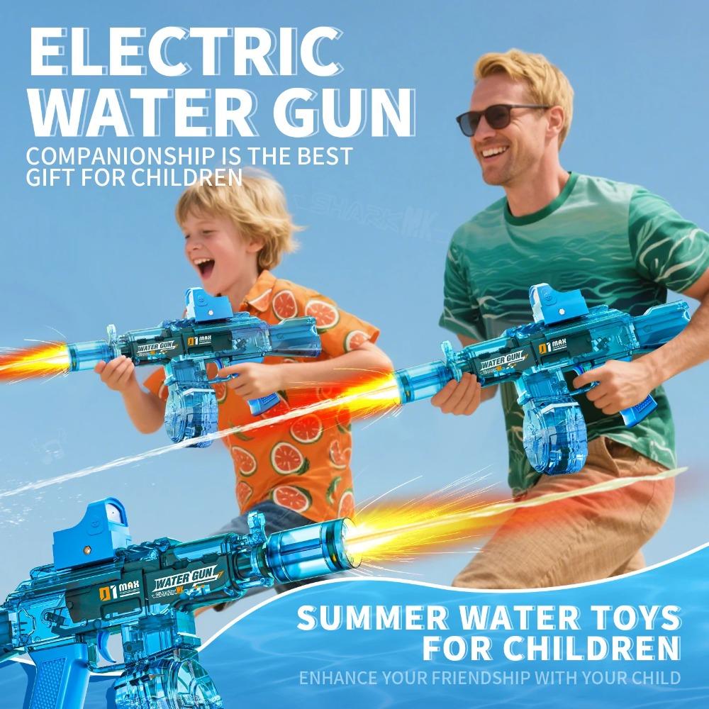 Pistola de Agua Eléctrica con Boquilla de Arma de Fuego Realista Juguete Disparo Totalmente Automático Juego al Aire Libre para Niños Niños Niñas Adultos Regalo