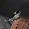 Vintage Viking Runes Open Cuff Bracelet Odin Mythology Themed Mens Jewelry
