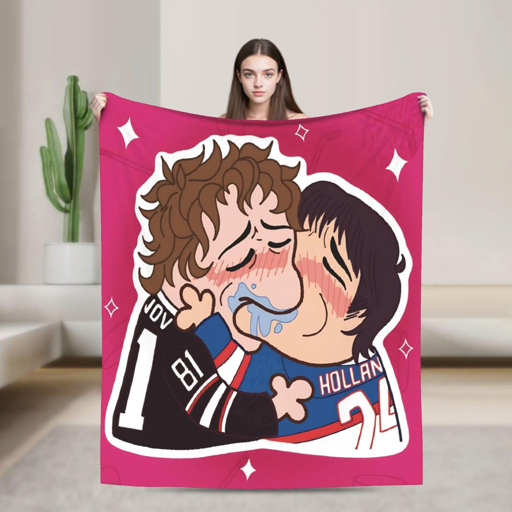Heated Rivalry Movie Knitted Blankets Fleece Throw Blanket Bed Sofa Decoration Soft Warm Bedsprea
