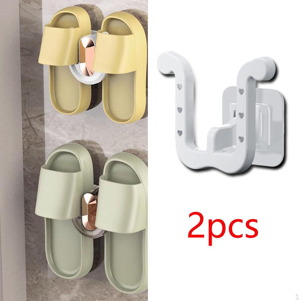 2 Pack Slipper Storage Rack Wall Mount U-Shaped Easy Assembly Accessories Multi-Purpose Entryway
