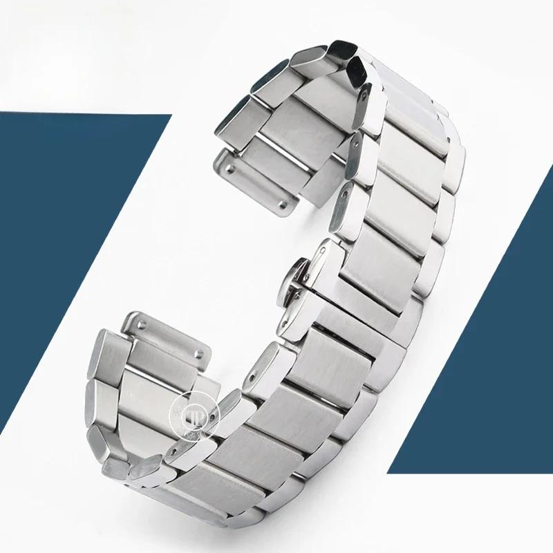 Per Hublot Yubo Classic Fusion Big Bang Cinturino in Acciaio Inossidabile Massiccio Interfaccia Convessa Uomo 27x19mm Cinturino di Sicurezza per Orologio da Esterno