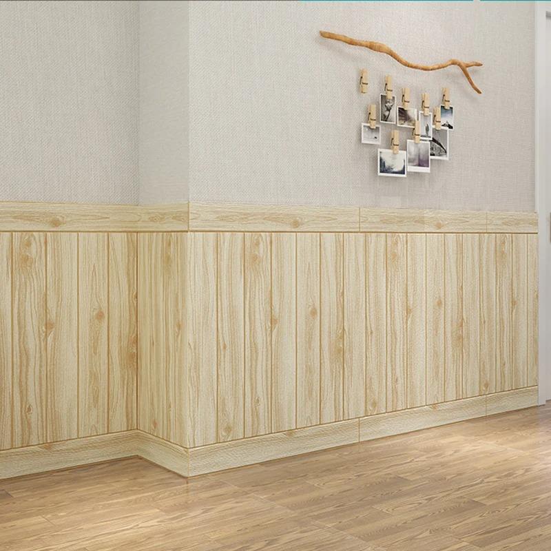 10 PCS 35*35cm Wood Grain Wall Stickers Self-adhesive Background Wall Decoration DIY Wallpaper 3D Waterproof Living Room Kitchen
