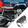 Muffler Heat Guard with Clamp/Exhaust Pipe Head Shield Cover for Motorcycle/Heat Insulation Carbon Fiber 110x58mm / 1 Set Black
