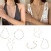 3 Pieces Delicate Heart Y Chain Necklace and Bracelet Set For Ladies Holiday Body Jewelry Gifts Adjustable Length