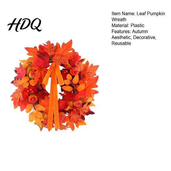 Thanksgiving Dekorationsgirlande für Eingang Herbst Ahornblatt Kürbis Kranz, Künstliche Beeren Ernte Türhänger Herbstlaub Veranda Thanksgiving,