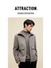 Men's Winter Wool-Blend Coat with Faux Fur Collar and Large Pockets
