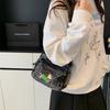 Cartoon Embroidered Denim Bag Women's Shoulder Crossbody Bag