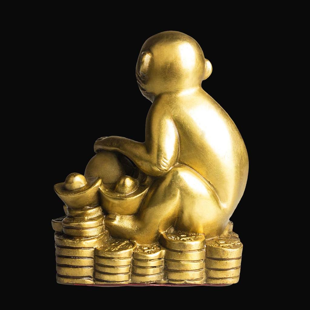 Pure Red Gold Craft Money Monkey Figurine, Zodiac Sign, Copper, Feng Shui Charm, Good Luck Charm, Business Opening Gift, Lucky Item##*