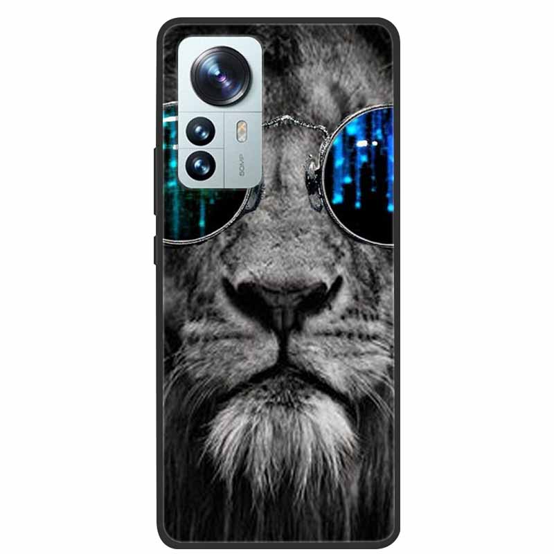 For Xiaomi 12T Pro Phone Case Cover Lion Wolf Black Soft Silicone Case For Xiaomi 12T Pro Back Cover Case 12 T 12TPro Funda Capa